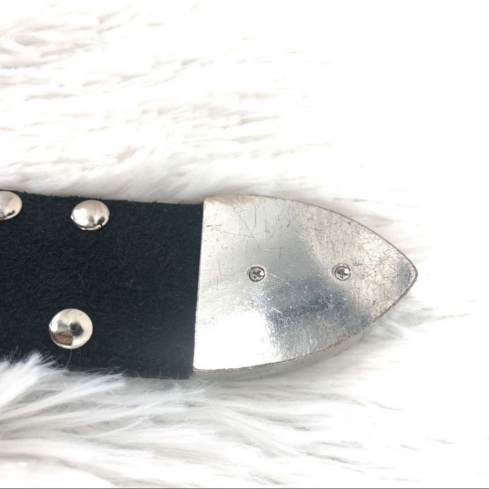 Black Leather & Rhinestone Belt - BLING - Picture 8 of 12